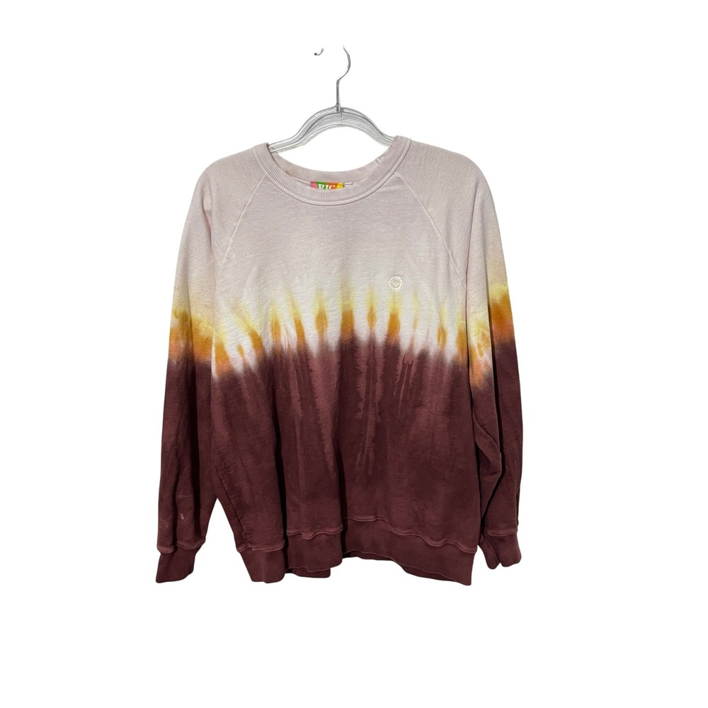 Big Bud Press Dip Dye Sweatshirt Unisex XL Burgundy Sunset Raglan Cotton